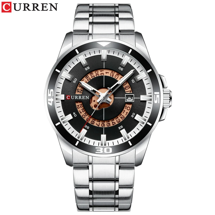CURREN 8359 Fashion Quartz Watch — 45mm, Auto Date, 3BAR