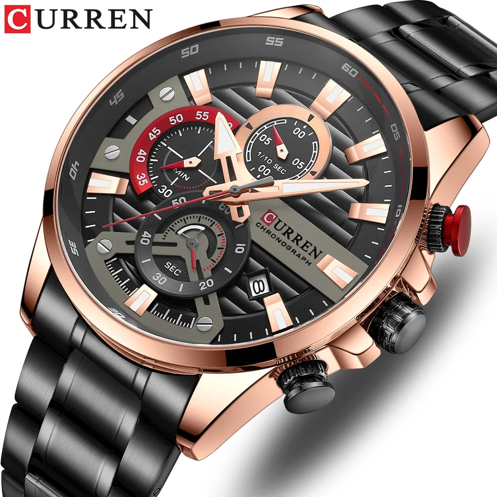 CURREN 8415 Sport Quartz Watch — 45mm, Day/Date, Auto Date, 3BAR