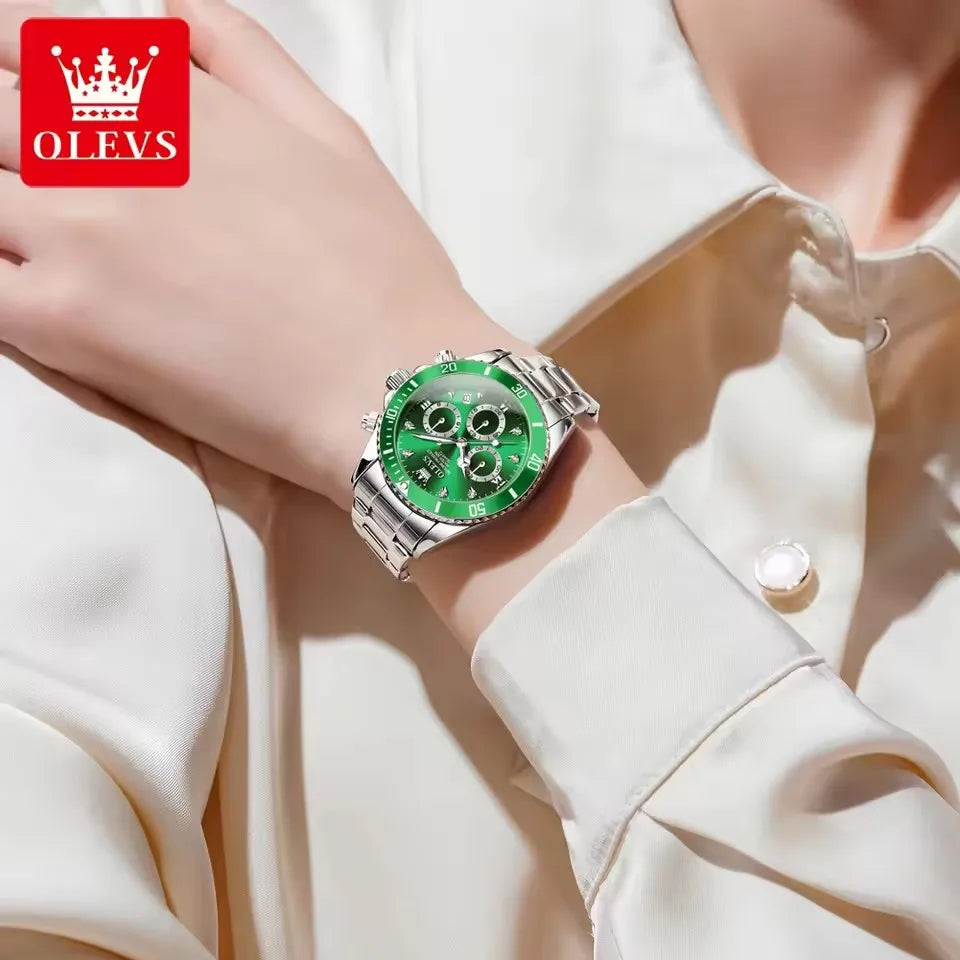 OLEVS 5632 Women's Luminous Quartz Watch — 35mm, Multi-Function, Date