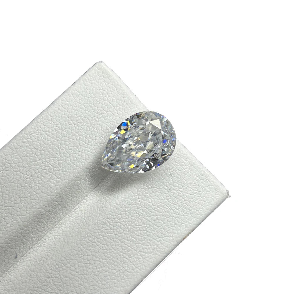 HQ GEMS Ice Crushed Cut Pear Shape White D VVS1 Lab Grown Moissanite Pendant Jewelry Diamond