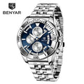 BENYAR 5180 Chronograph Quartz Watch — 43mm, Calendar, 3BAR