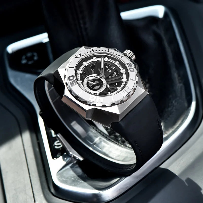 PAGANI DESIGN PD-YS007 Hollow Mechanical Watch — 47.5mm, Sapphire, 10BAR