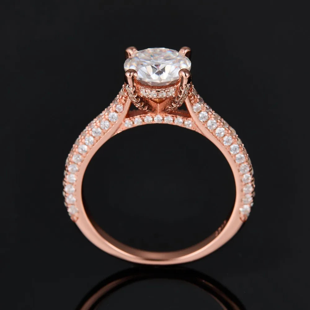 18k Gold Fashion Ring S925 Silver Promise Moissanite Rings Wedding Bands for Women halloween jewelry
