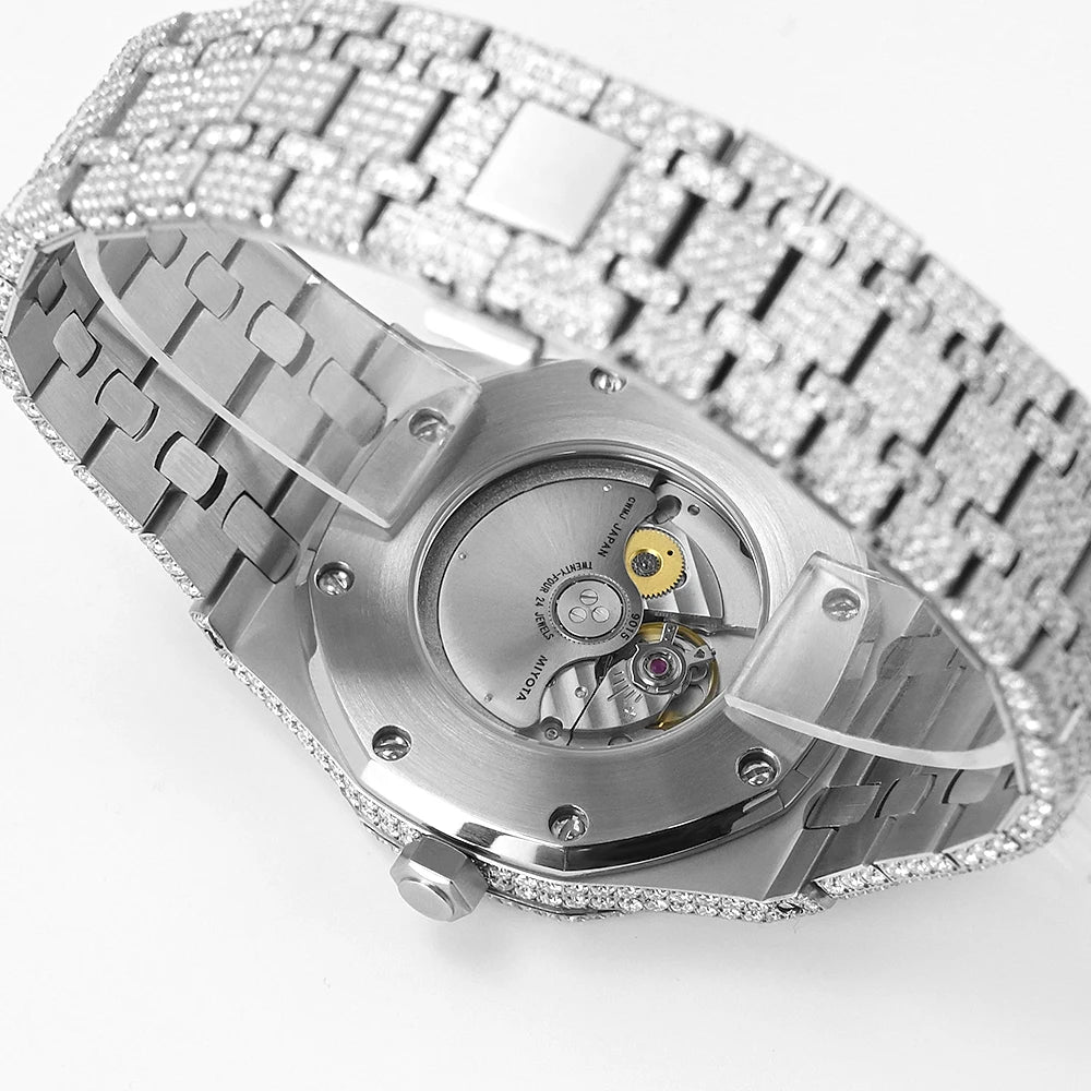 Men's Luxury Sapphire Iced Out VVS Moissanite Automatic Watch