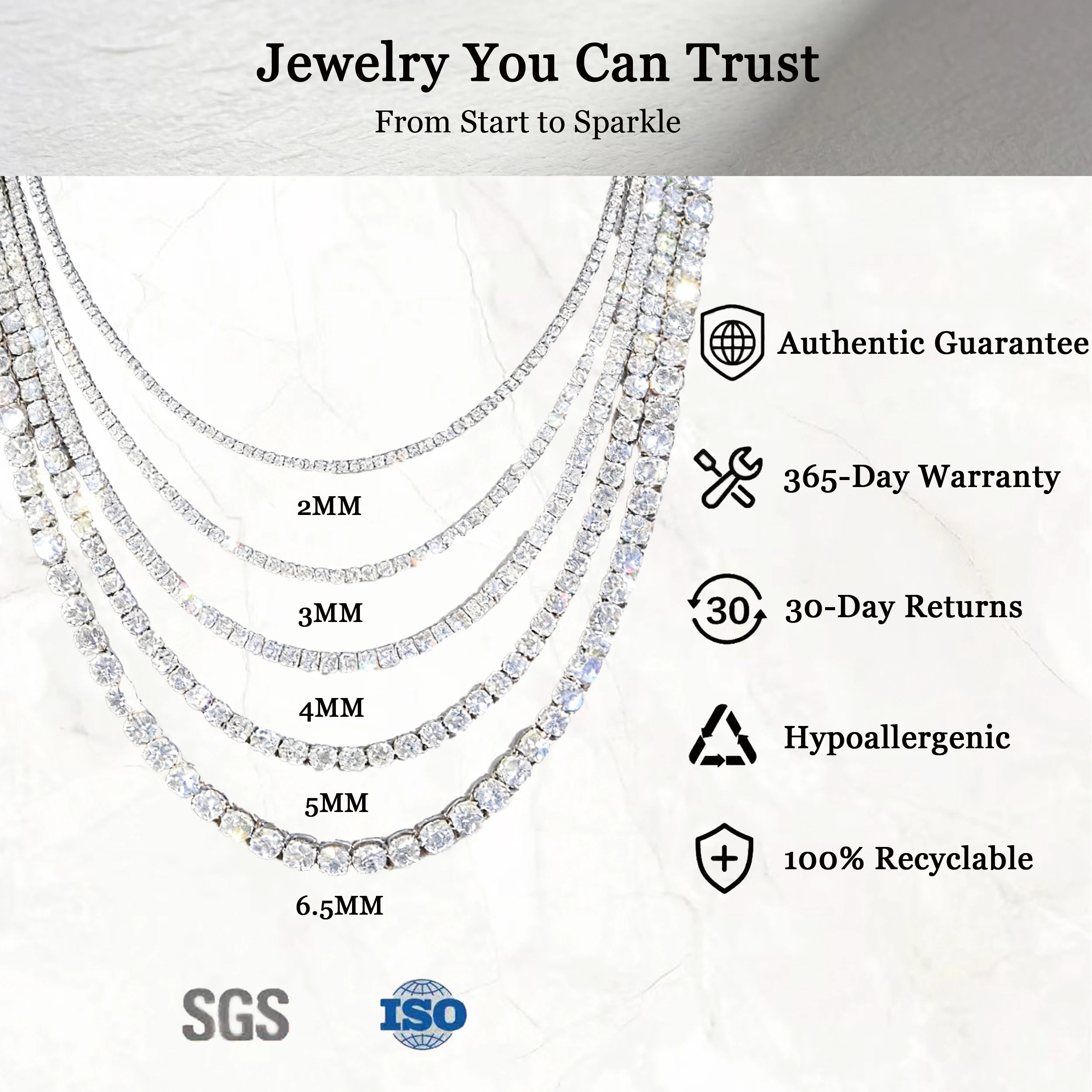 Lowest Price Moissanite Tennis Bracelet 2mm-6.5mm in Stock 925 Silver Men Women Hip Hop Bracelet VVS Moissanite Tennis Bracelet