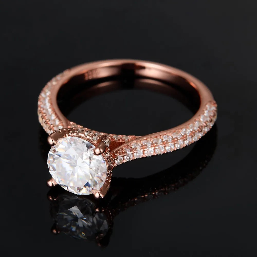 18k Gold Fashion Ring S925 Silver Promise Moissanite Rings Wedding Bands for Women halloween jewelry