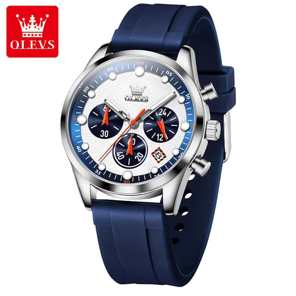 OLEVS 5602 Luminous Quartz Watch — Auto Date, Power Reserve Display