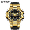 Sanda 3186 Digital Analog Sport Watch — 55mm, 5BAR, TPU Strap