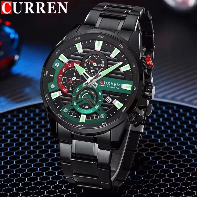 CURREN 8415 Sport Quartz Watch — 45mm, Day/Date, Auto Date, 3BAR