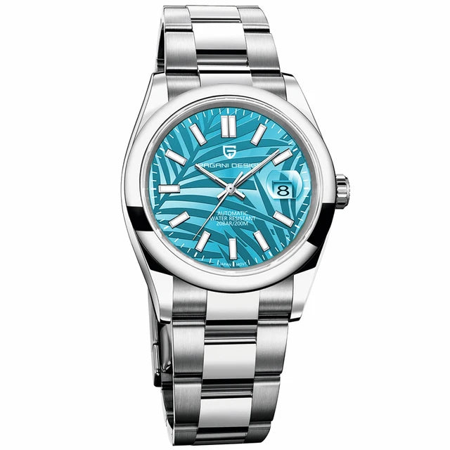 PAGANI DESIGN 39mm Palm Leaf NH35A Automatic Watch — Sapphire, 10BAR