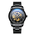 Men's Quartz Watch with Leather Strap — 40mm, Luminous, Folding Clasp