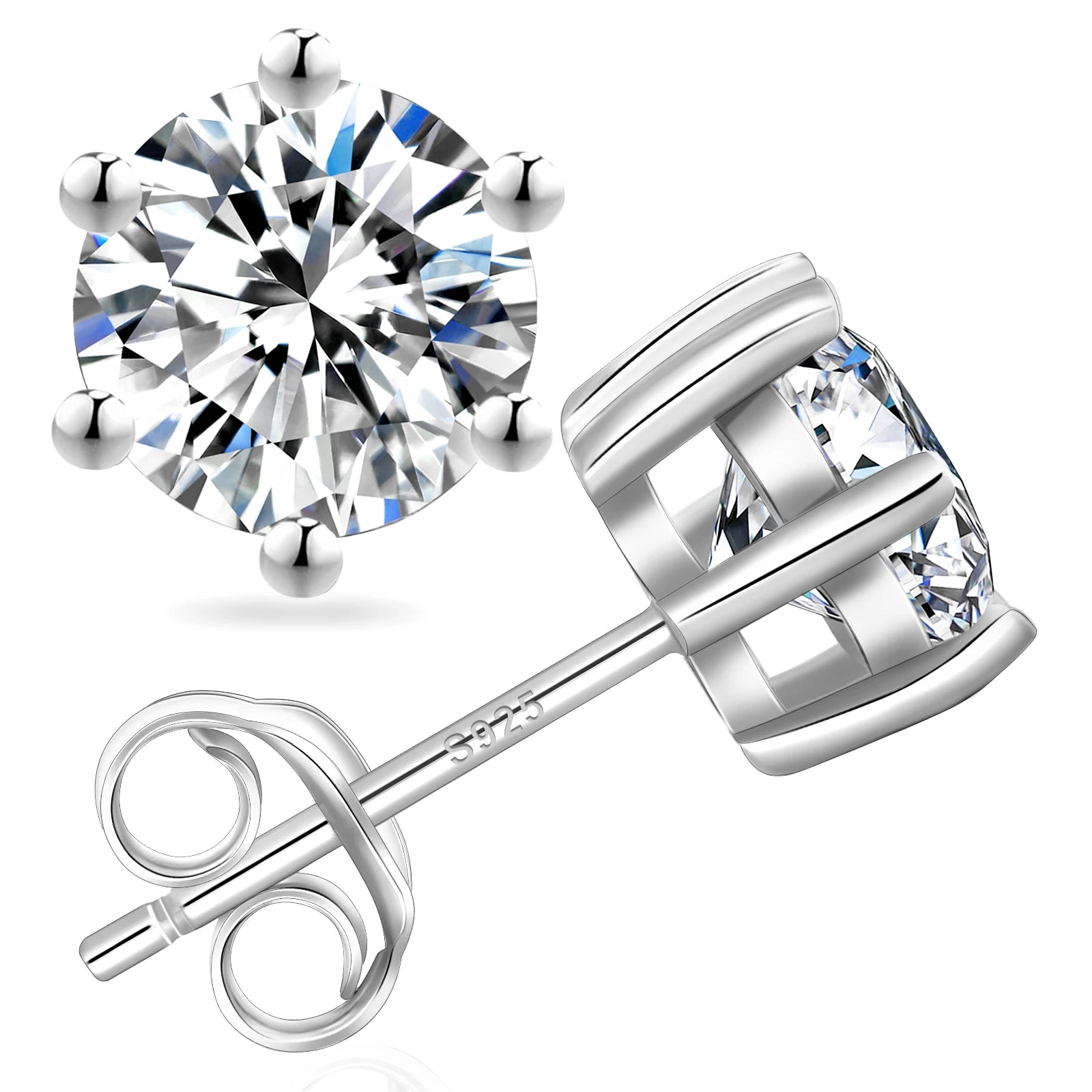 Luxury Moissanite Stud 1ct VVS 925 Sterling Silver Men Women Jewelry Flower Cluster Halo Diamond Earrings With GRA Certificate