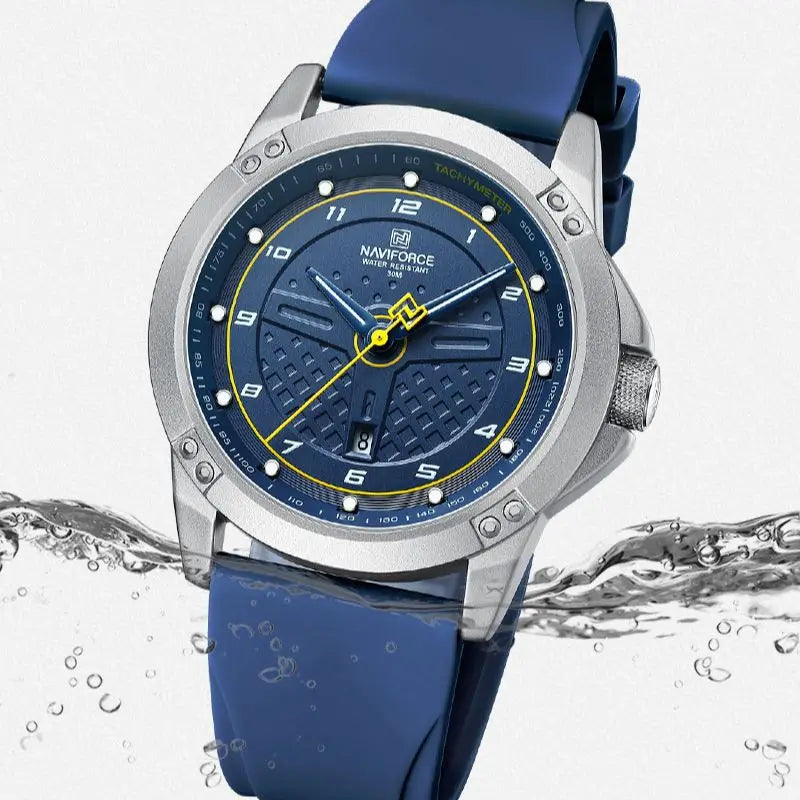 NAVIFORCE 8031 Oval Sport Quartz Watch — Silicone, Day/Date, Luminous