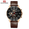 VA VA VOOM 216 Fashion Leather Quartz Watch — 45mm Oval, Day/Date, 3BAR