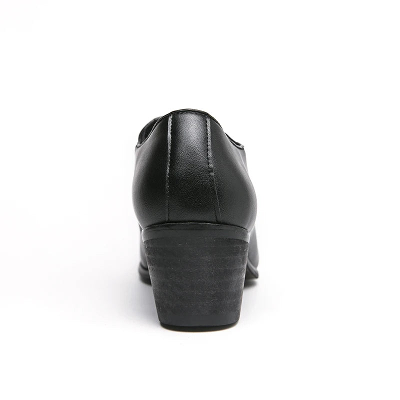 Size 37-44 Block Heel Male Dress Shoes Slip Resistant Zip Closure White Color Men Wedding Shoes