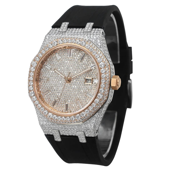 Exclusive Iced Out Moissanite Watch — VVS Clarity, Sapphire, Square Case