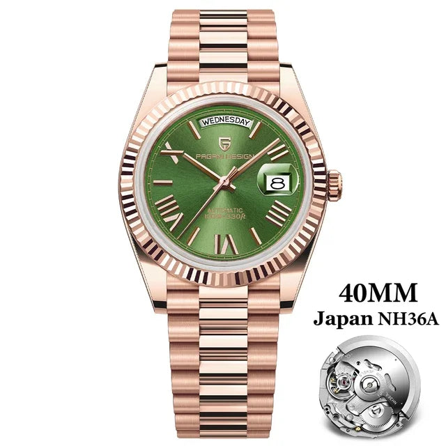 PAGANI DESIGN 1783 Rose Gold Automatic Watch — Sapphire, 10BAR, 40mm