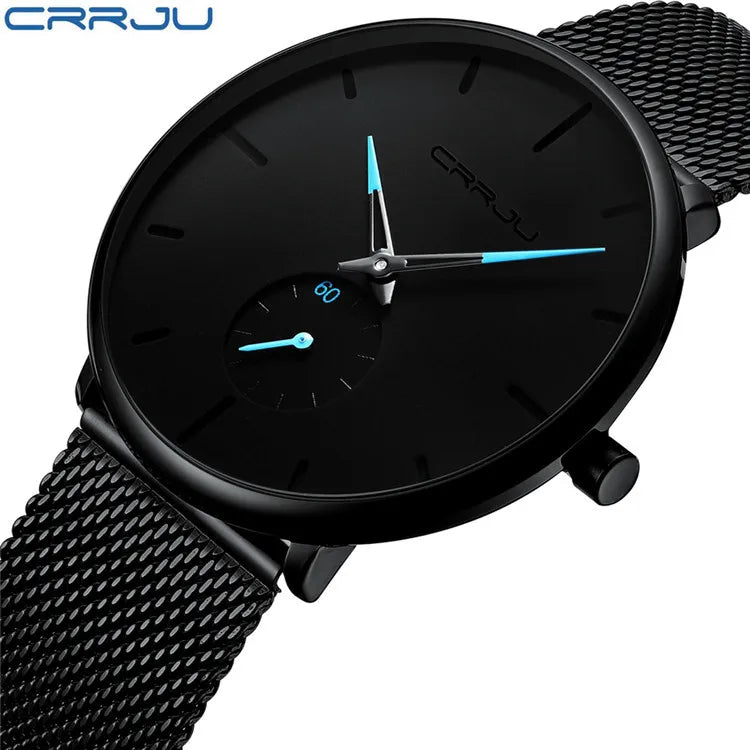 CRRJU 2150 Gold Ultra-Thin Oval Quartz Watch — 40mm, Auto Date, 3BAR