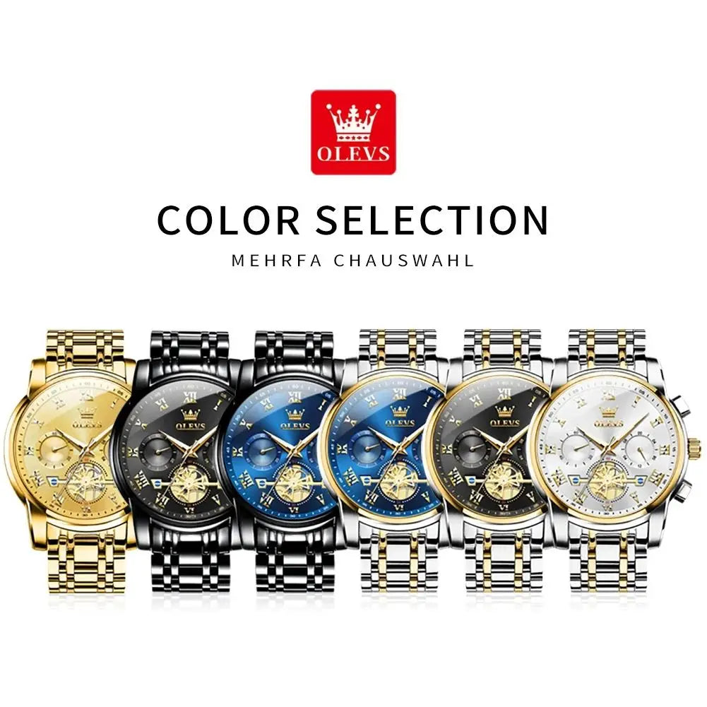 OLEVS 2859 CITIZEN Quartz Watch — 41mm, Date Display, Hidden Clasp