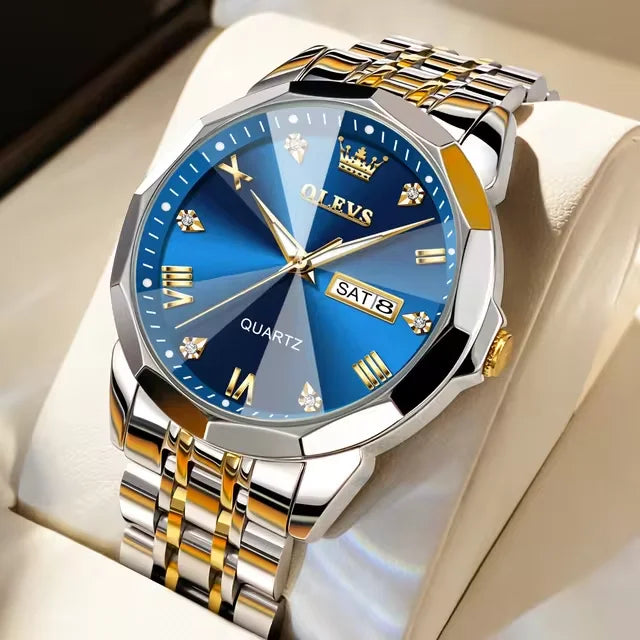 OLEVS 9931 Chronograph Quartz Watch — 41mm, Luminous Backlight, 3BAR