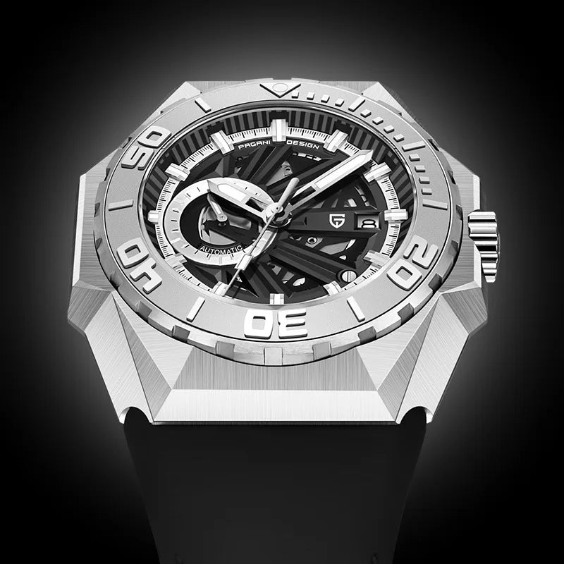 PAGANI DESIGN PD-YS007 Hollow Mechanical Watch — 47.5mm, Sapphire, 10BAR