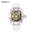 Cronusart Tiger Stripe Automatic Tonneau Watch — Crystal, Power Reserve