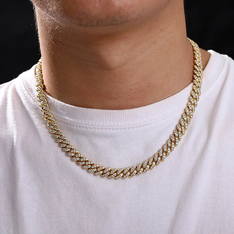 Wholesales VVS1 D Color Moissanite Necklace Hip Hop Jewelry 925 Silver 10MM 12MM 13MM Iced Out Cuban Link Chain Moissanite