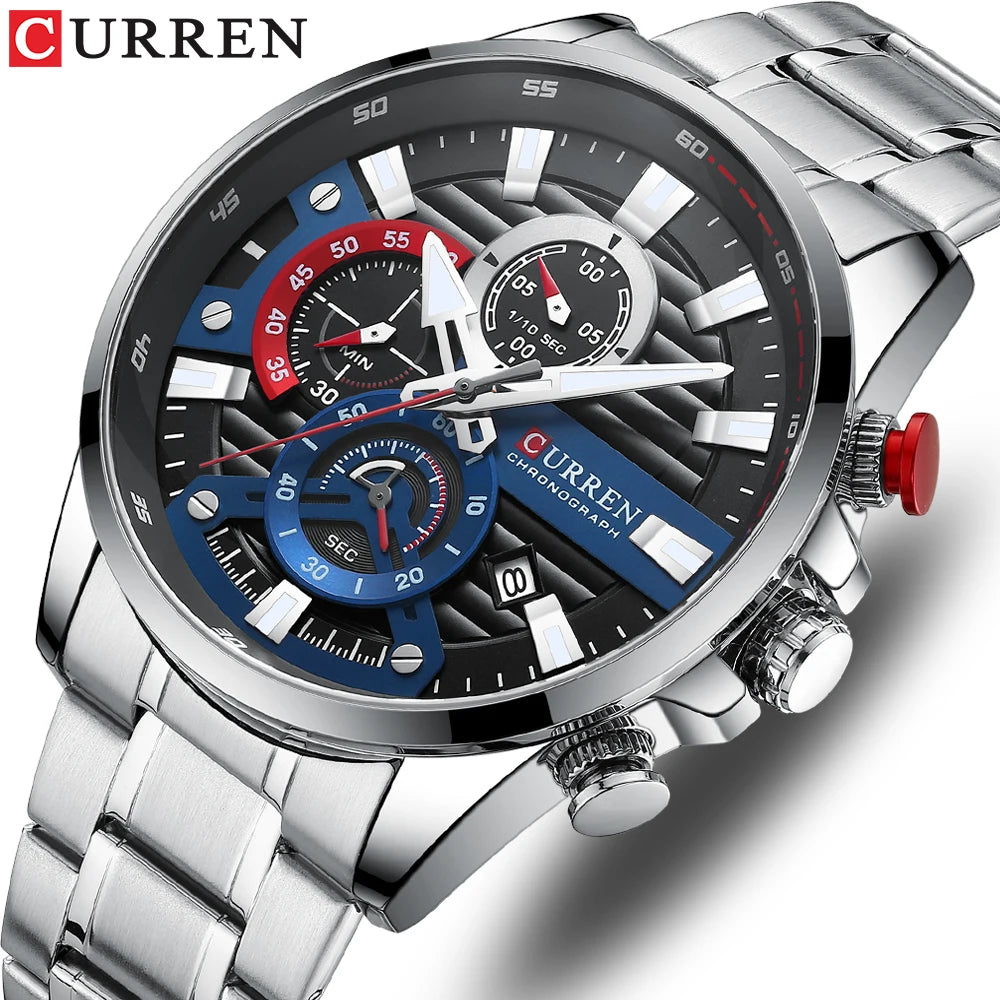 CURREN 8415 Sport Quartz Watch — 45mm, Day/Date, Auto Date, 3BAR