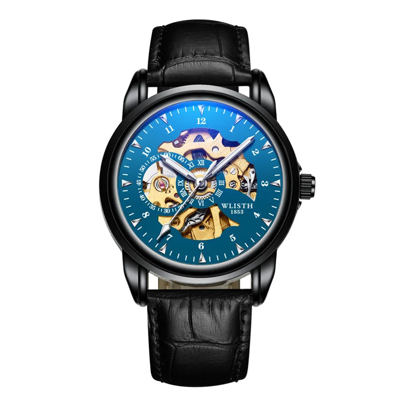 Men's Quartz Watch with Leather Strap — 40mm, Luminous, Folding Clasp
