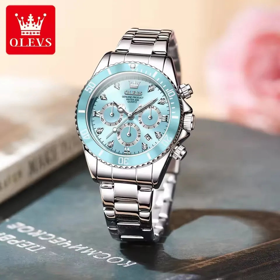 OLEVS 5632 Women's Luminous Quartz Watch — 35mm, Multi-Function, Date