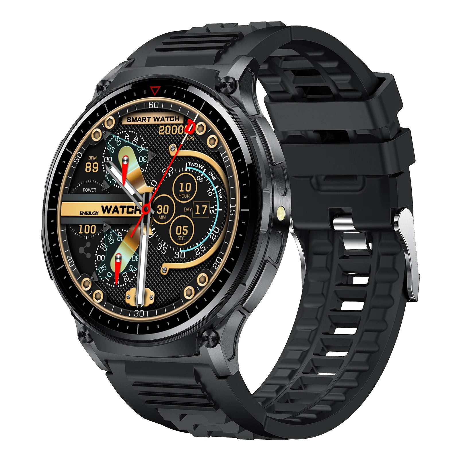 2024 QW50 Outdoor Smart Watch 1.39inch BT Call  NFC Compass Flashlight Waterproof Health Monitoring  Sports Smartwatch for Men