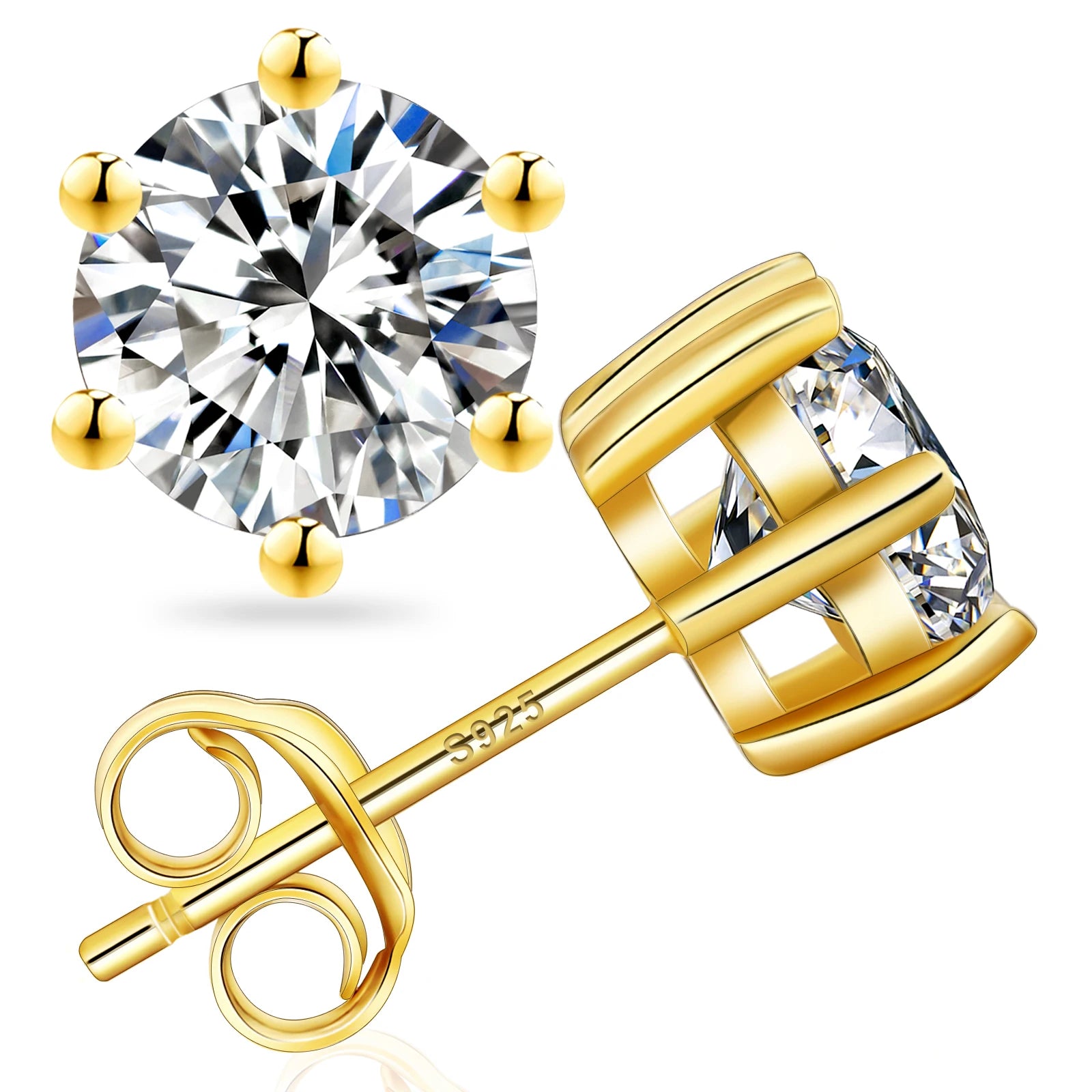 Luxury Moissanite Stud 1ct VVS 925 Sterling Silver Men Women Jewelry Flower Cluster Halo Diamond Earrings With GRA Certificate