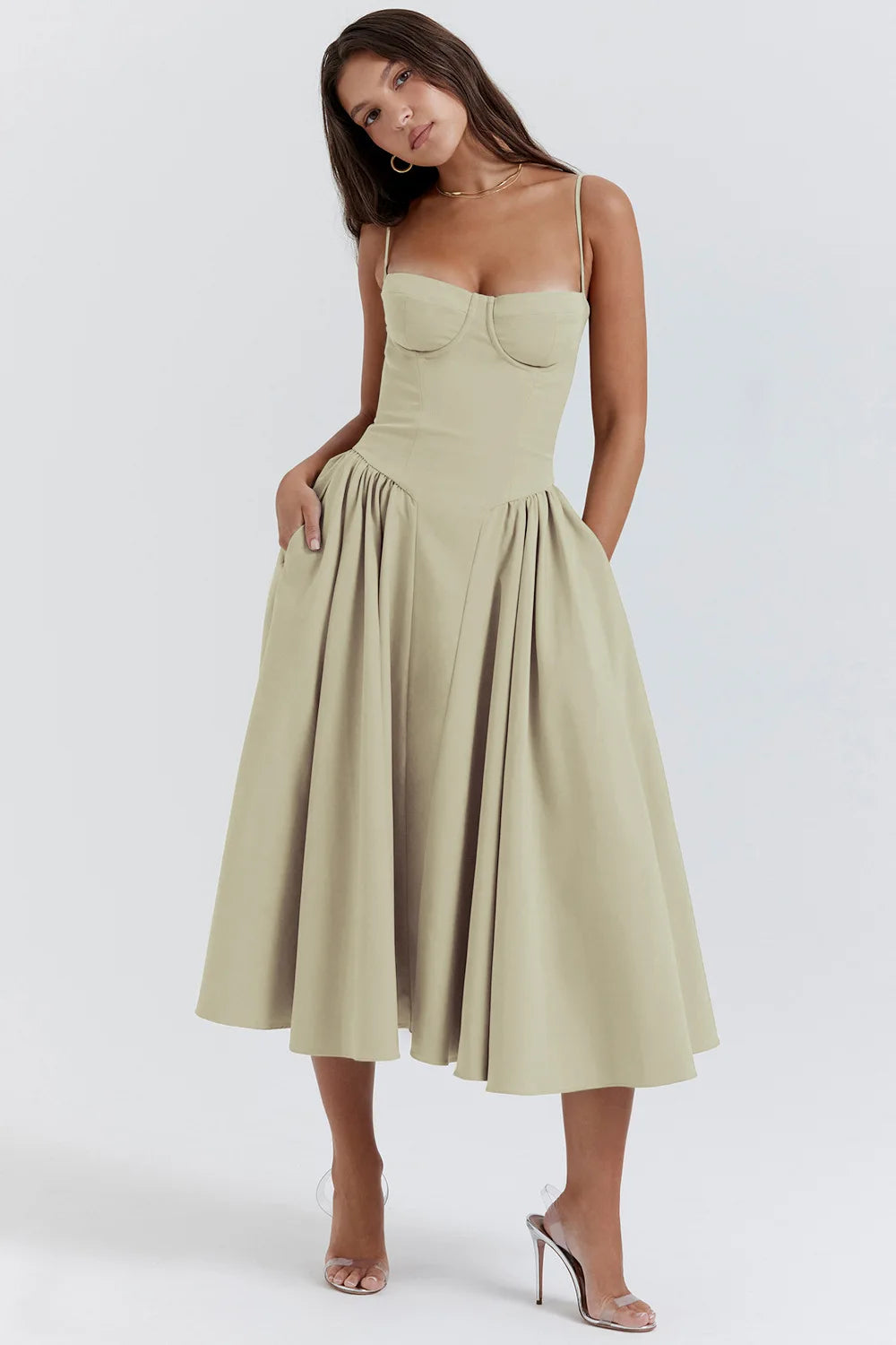 Satin Floral Cut-Out Maxi Dress