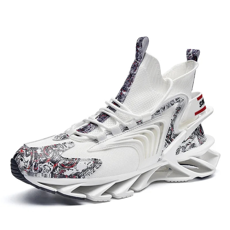 Big Size Blade Fly Woven High Top Sneakers