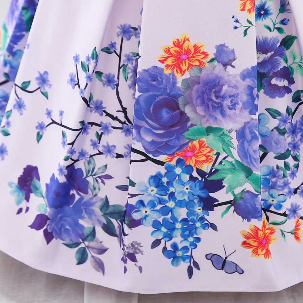 Kids Floral Summer Birthday Princess Dress