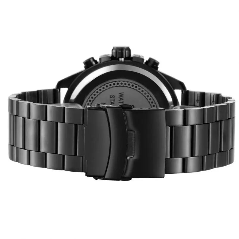 SKONE 7428 Chronograph Quartz Watch — 45mm, Day/Date, Hardlex, Hidden Clasp