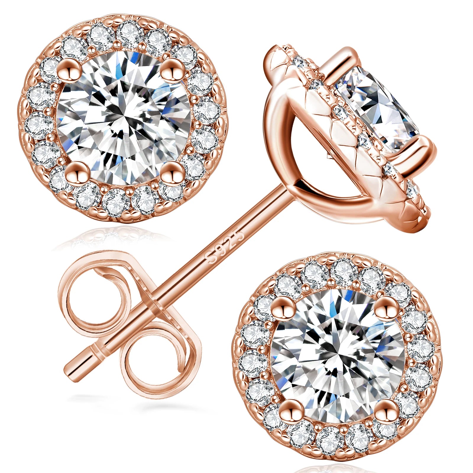 Luxury Moissanite Stud 1ct VVS 925 Sterling Silver Men Women Jewelry Flower Cluster Halo Diamond Earrings With GRA Certificate