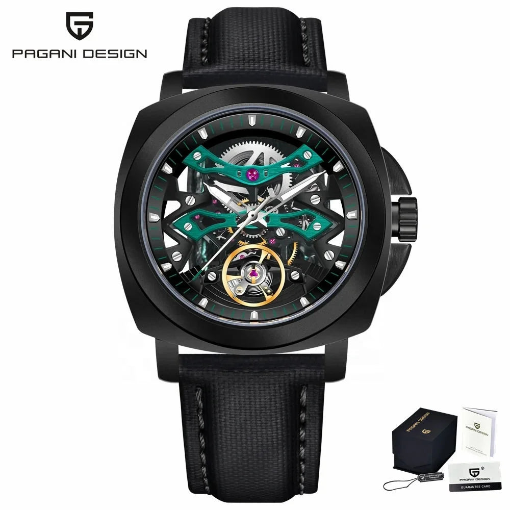Pagani Design Watch YS017 Stainless Steel Waterproof Automatic Men Watch Sapphire Glass Skeleton Tourbillon Mechanical Watch