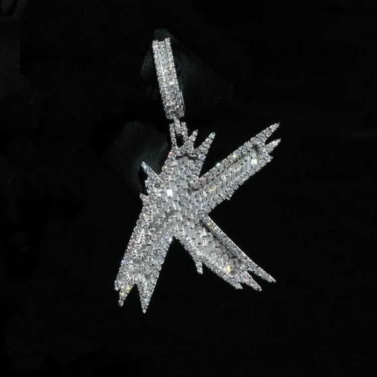 Hot Selling 925 Sterling Silver Moissanite Pendant Fully Iced Rapper Charms Custom VVS Name Letter Hip Hop Style
