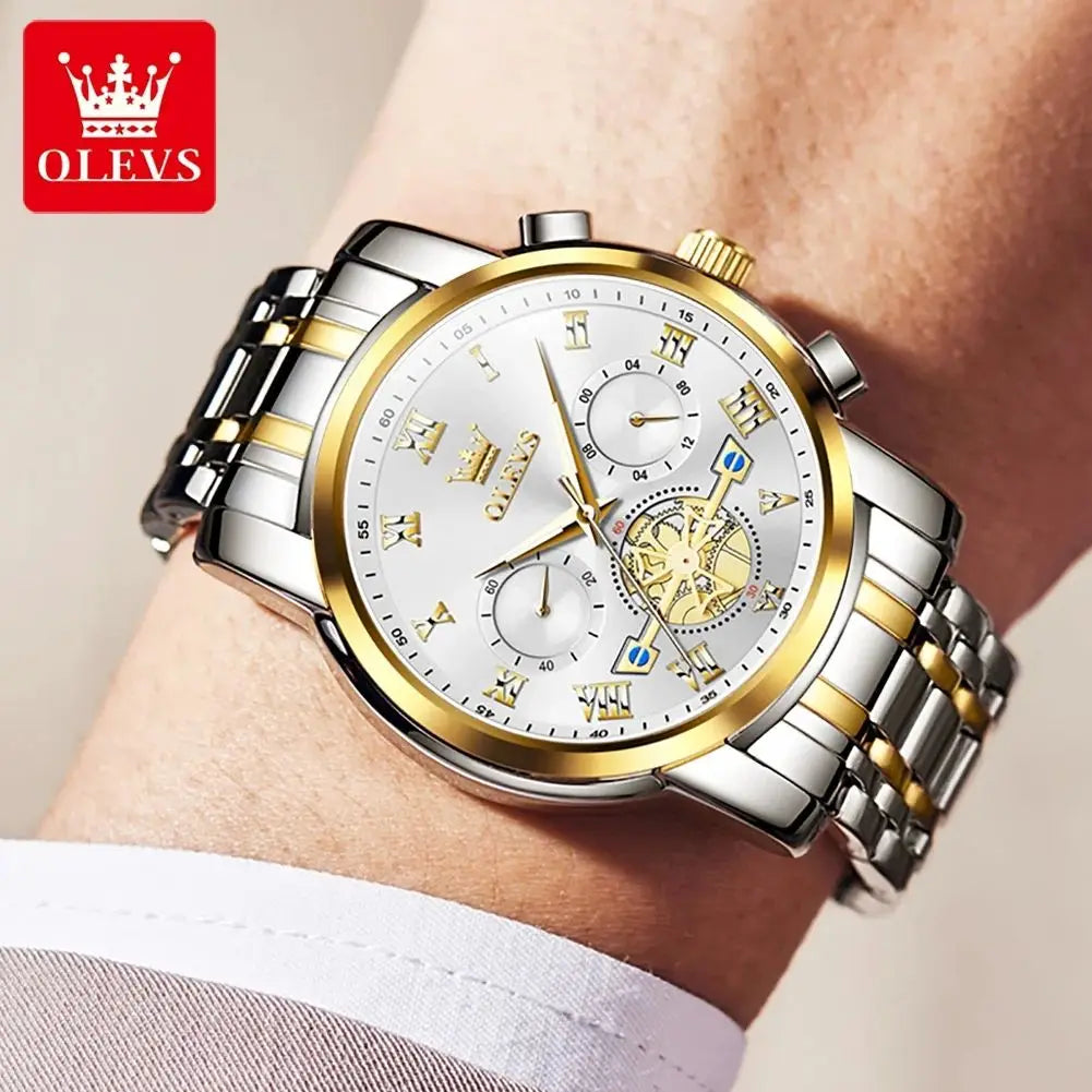 OLEVS 2859 CITIZEN Quartz Watch — 41mm, Date Display, Hidden Clasp