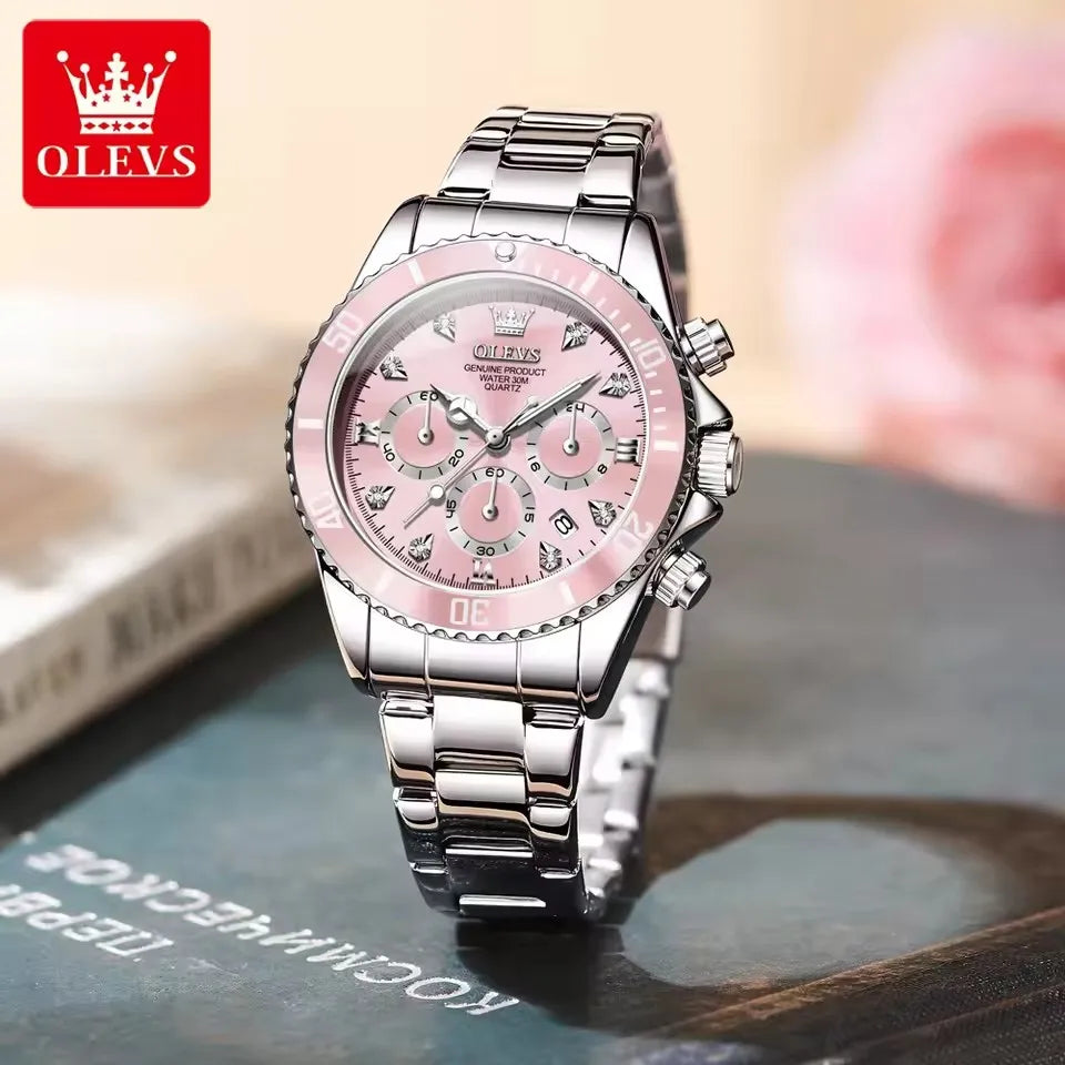 OLEVS 5632 Women's Luminous Quartz Watch — 35mm, Multi-Function, Date