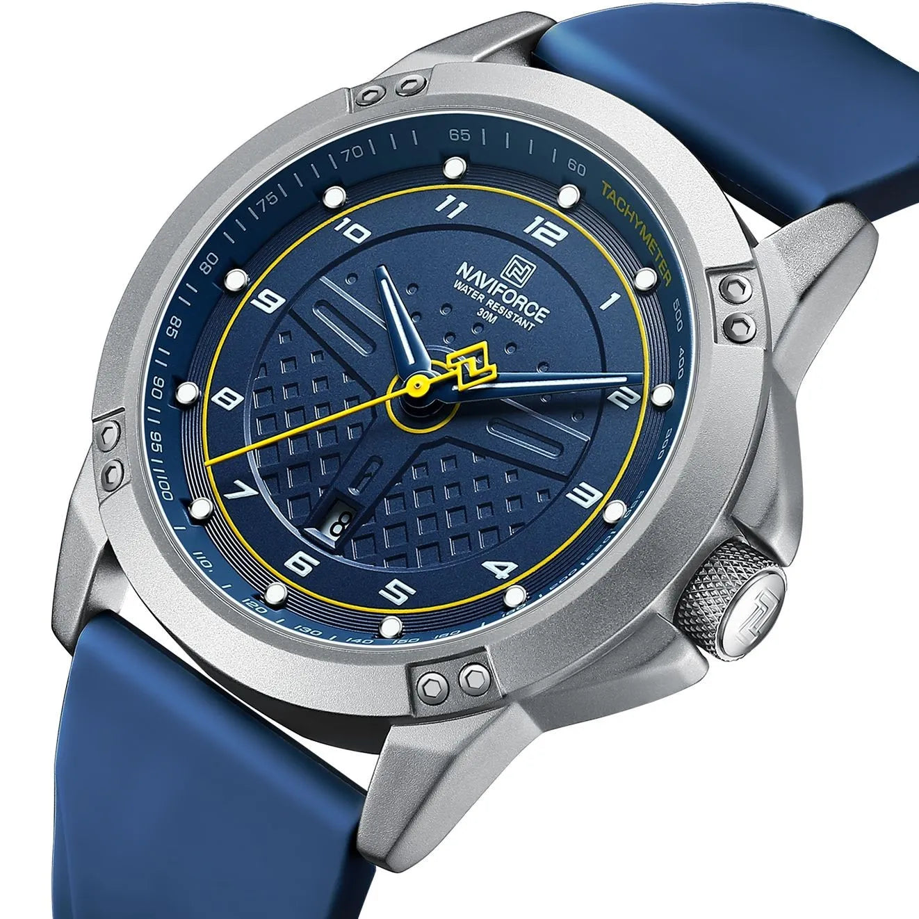 NAVIFORCE 8031 Oval Sport Watch — Silicone, Luminous, Day/Date