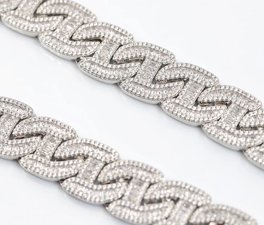 Hip Hop Iced Out 16MM S925 Silver Asscher Cut Moissanite Gold Plated White Gold for Certified Cuban Link Necklace for Men Women