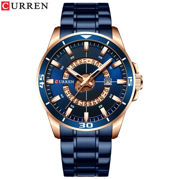 CURREN 8359 Fashion Quartz Watch — 45mm, Auto Date, 3BAR