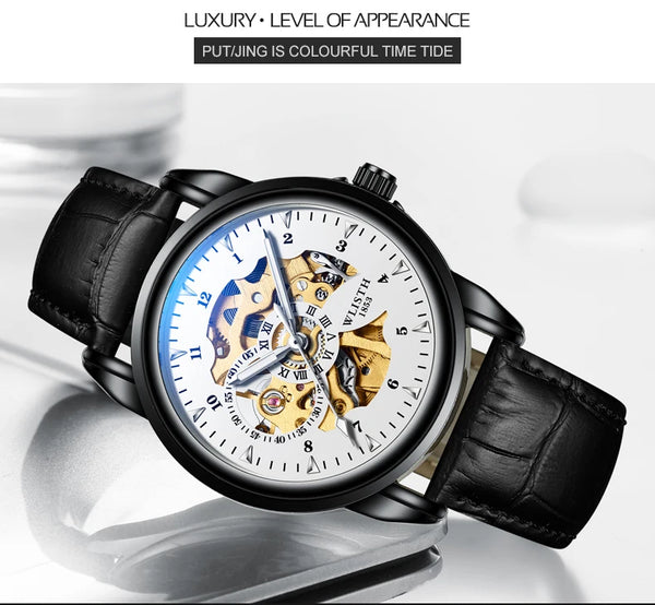 Men's Quartz Watch with Leather Strap — 40mm, Luminous, Folding Clasp