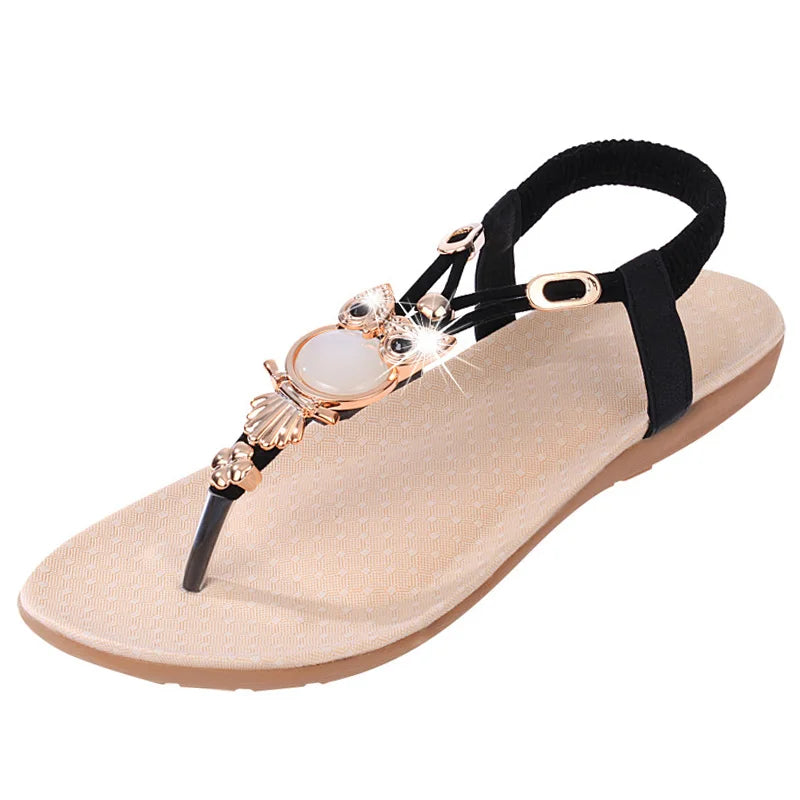 Fashion Sandals for Women Flat Summer Shoes Cartoon Owl Shoes Women's Sandals Sweet Brand Summer Footwear ZH2858