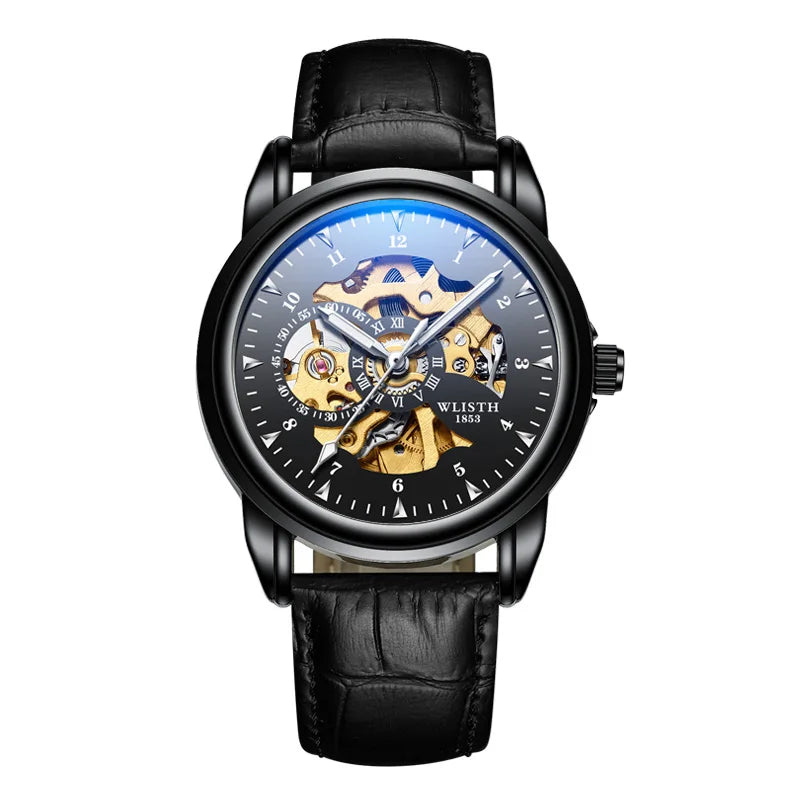 Men's Quartz Watch with Leather Strap — 40mm, Luminous, Folding Clasp