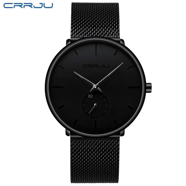 CRRJU 2150 Gold Ultra-Thin Oval Quartz Watch — 40mm, Auto Date, 3BAR