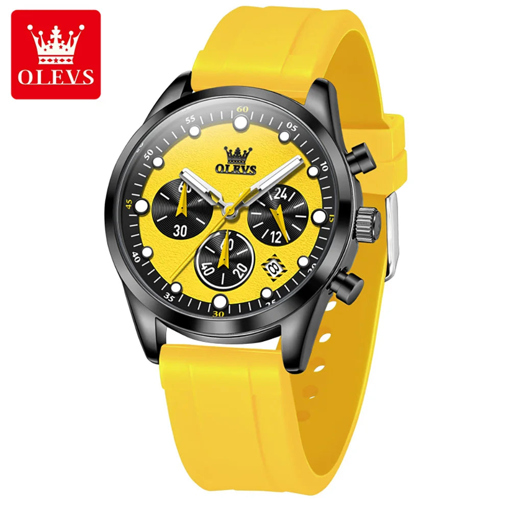 OLEVS 5602 Luminous Quartz Watch — Auto Date, Power Reserve Display