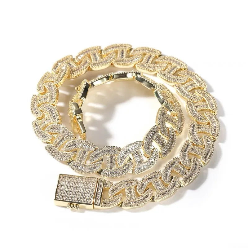 Hip Hop Iced Out 16MM S925 Silver Asscher Cut Moissanite Gold Plated White Gold for Certified Cuban Link Necklace for Men Women